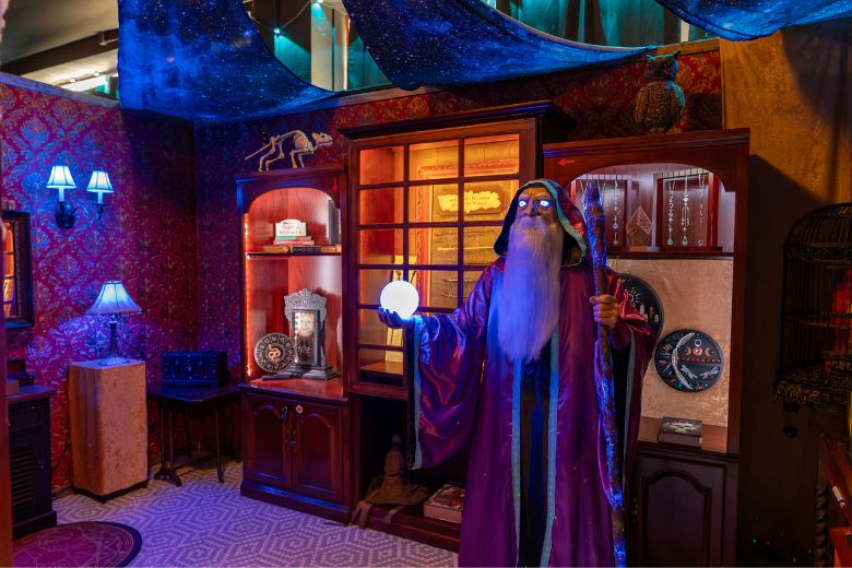 Adventures of Intrigue is an open-concept escape room that features different worlds like this wizard's shop.
