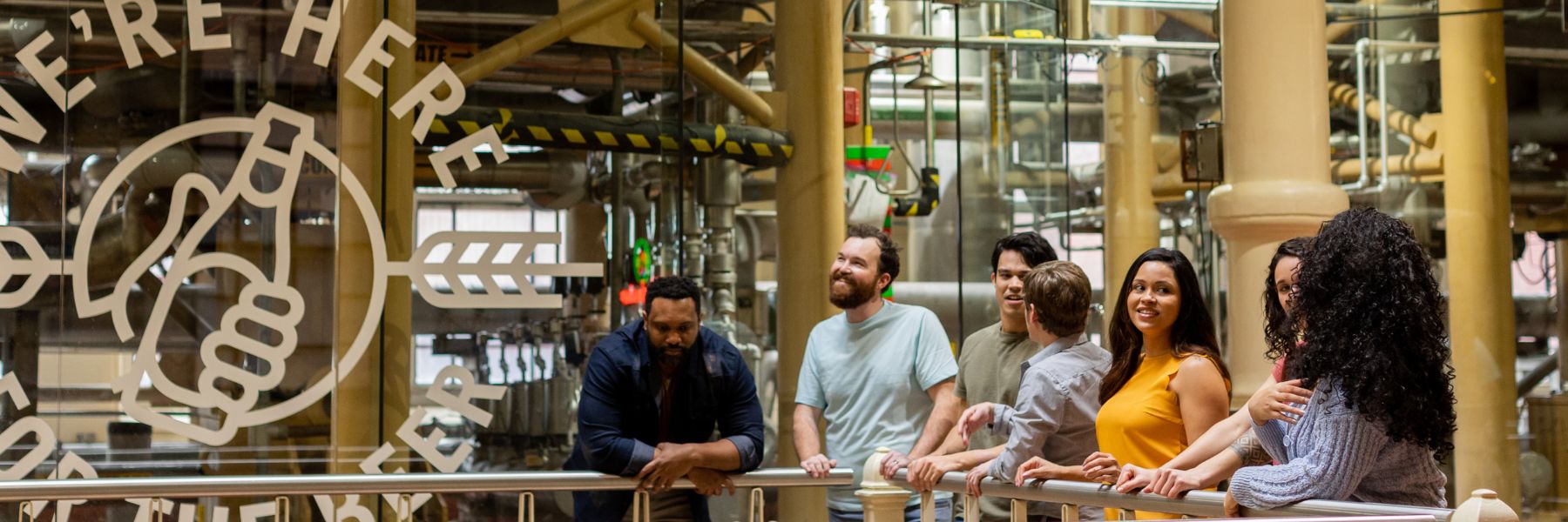 A group enjoys a tour of the Anheuser-Busch Brewery in St. Louis.