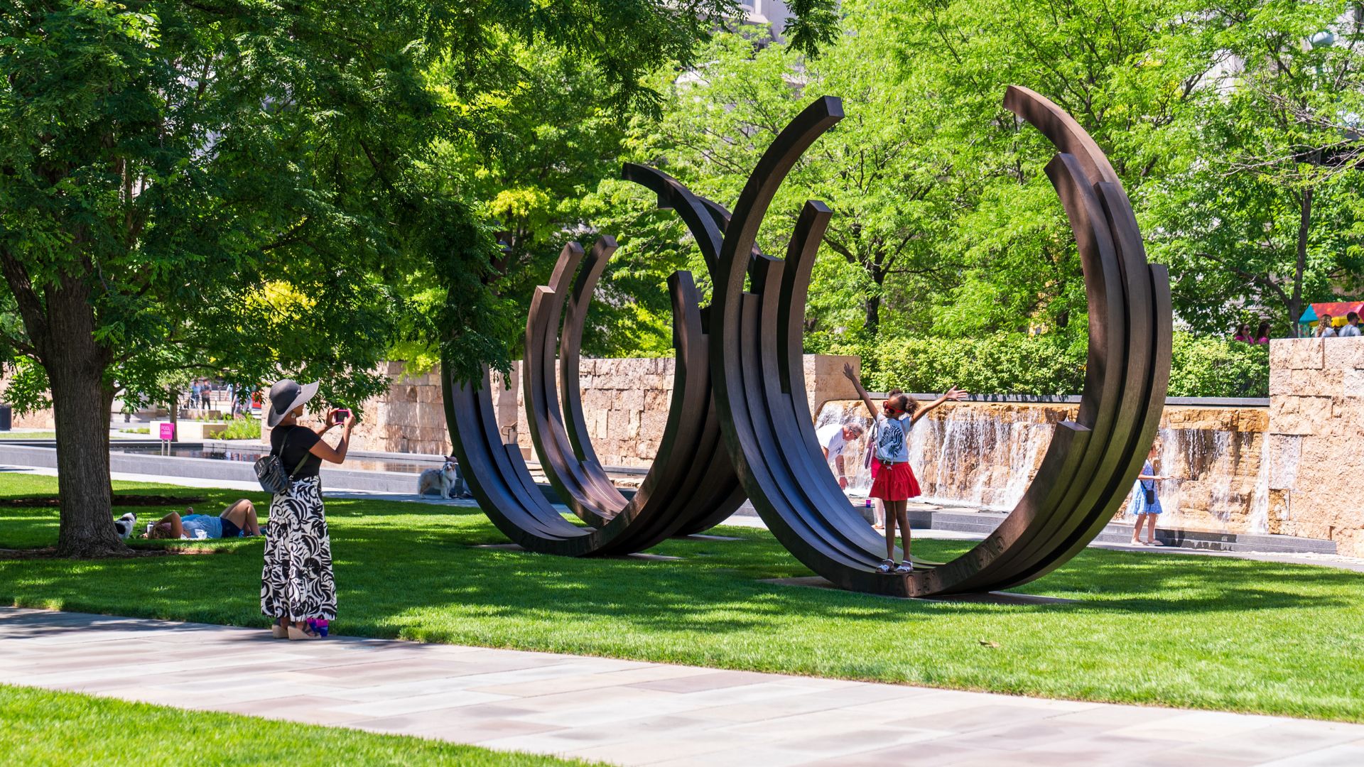Sculptures fill Citygarden in downtown St Louis.