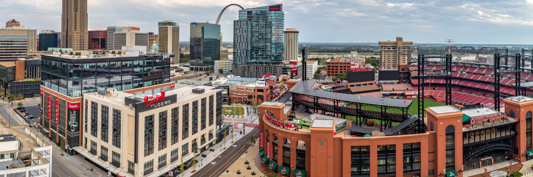 In downtown, the St. Louis Cardinals play at Busch Stadium.