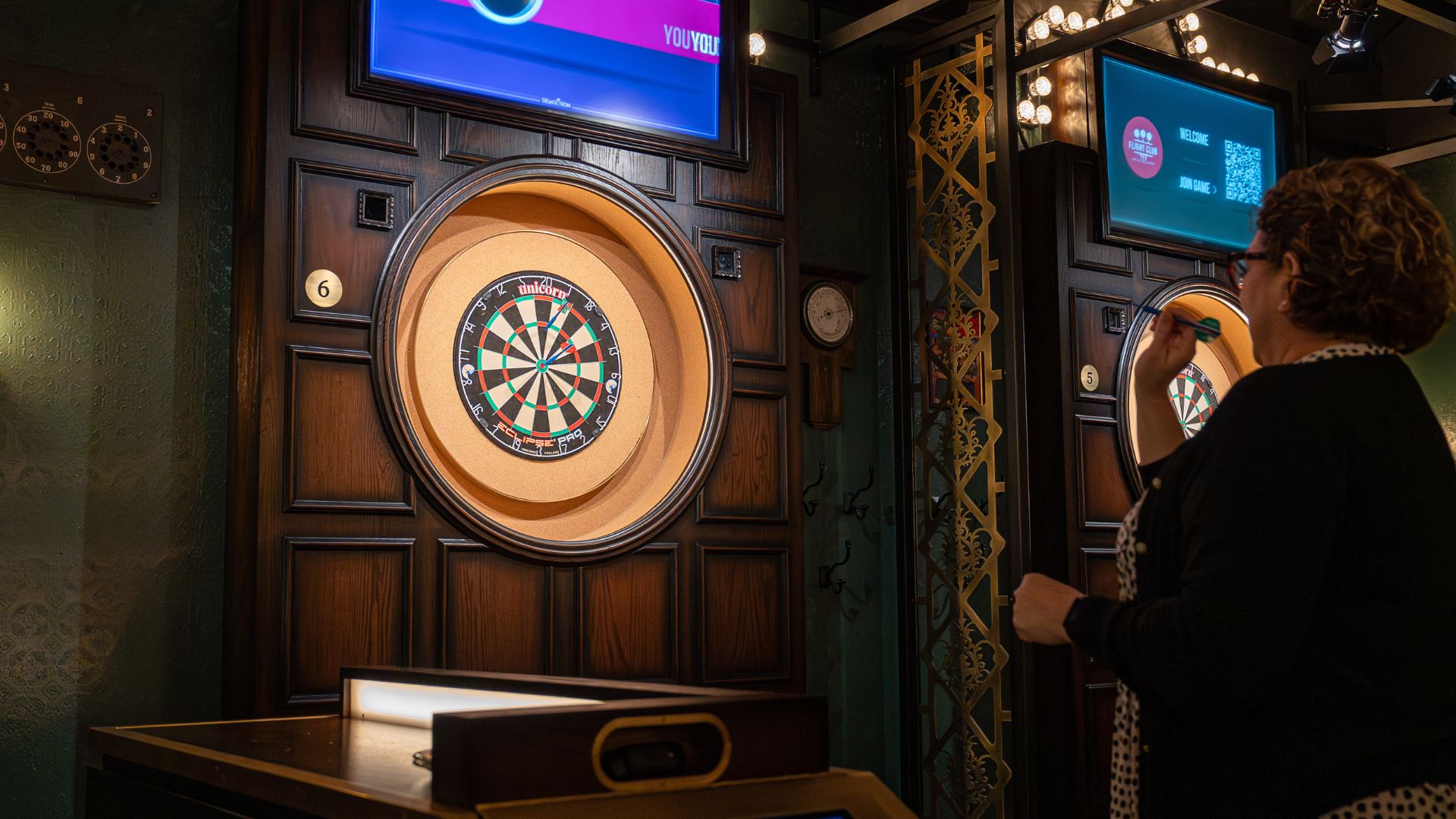Flight Club is a social darts bar in Clayton, Missouri.