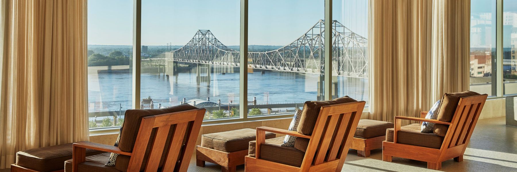 The spa at the Four Seasons Hotel St. Louis overlooks the Mississippi River.