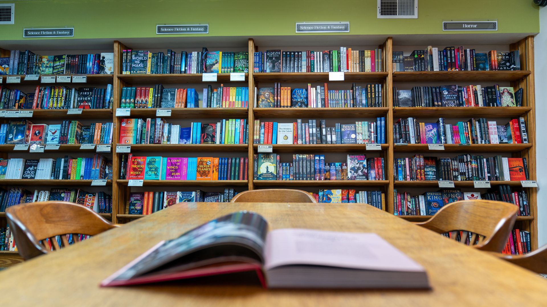 The shelves of Left Bank Books are lined with diverse titles.