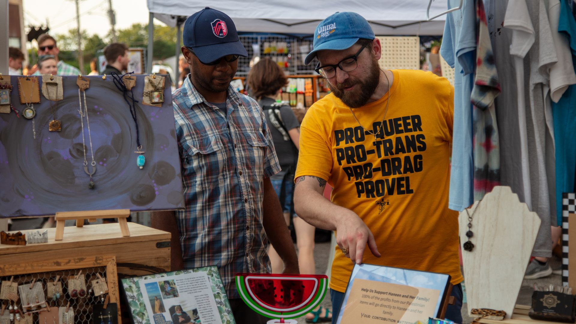 People shop for art, jewelry and more at Let Them Eat Art in Maplewood.