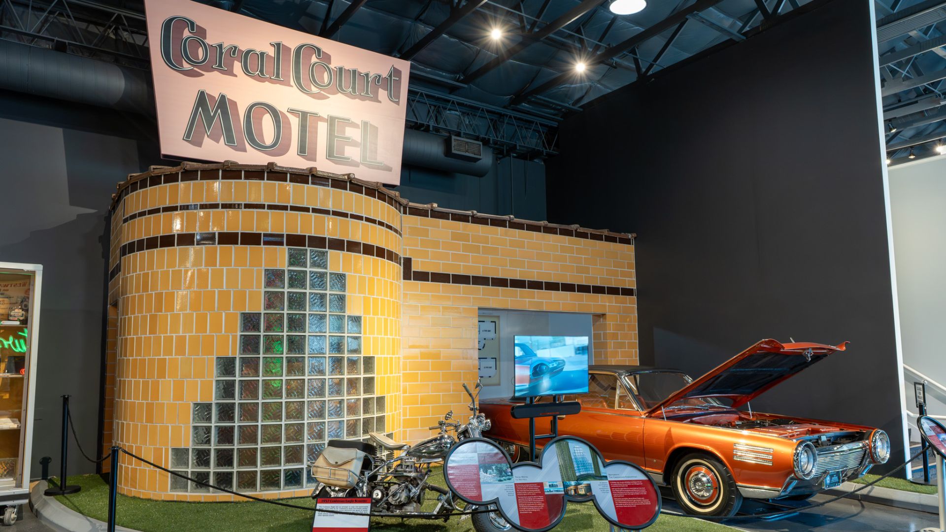 The National Museum of Transportation has the preserved Art Deco façade of the Coral Court Motel, a Route 66 landmark.