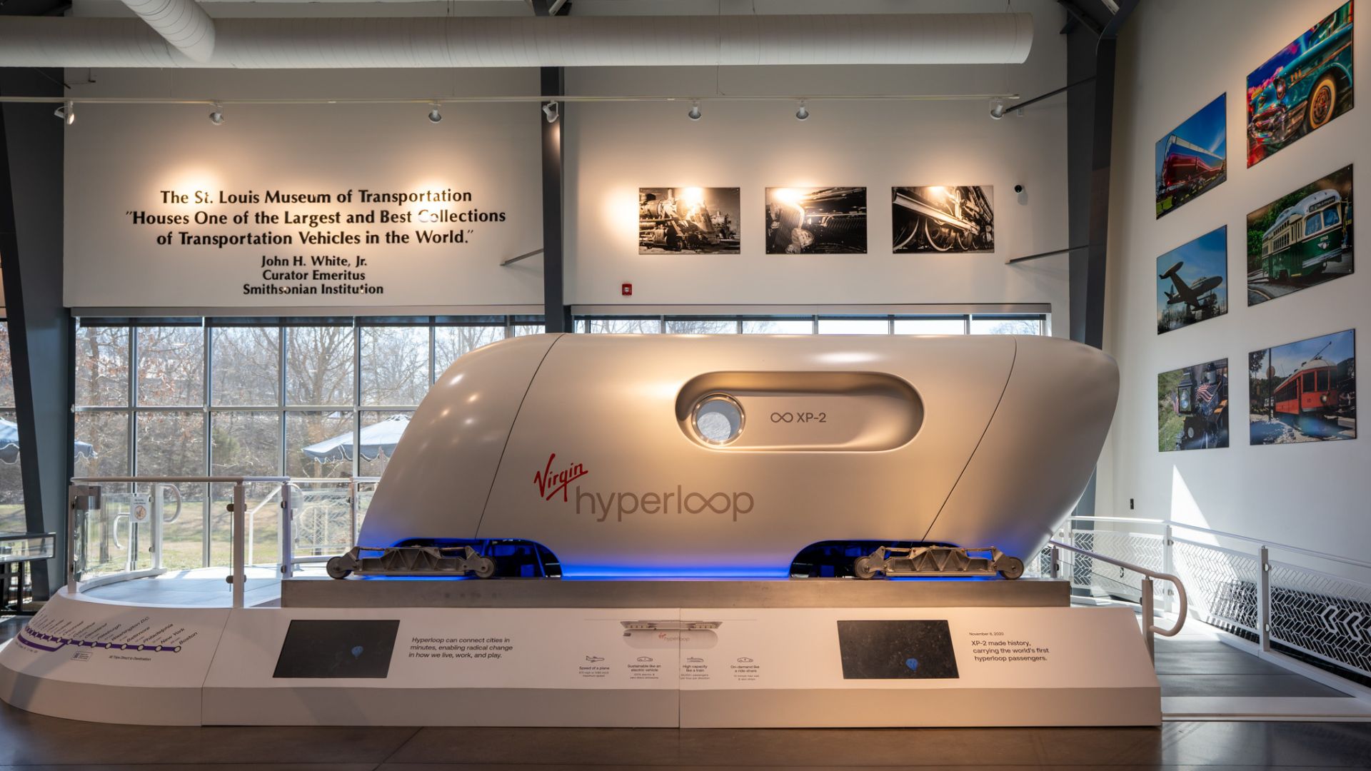 Tomorrow’s transportation arrives at the National Museum of Transportation in the form of Virgin Hyperloop’s Pegasus pod.