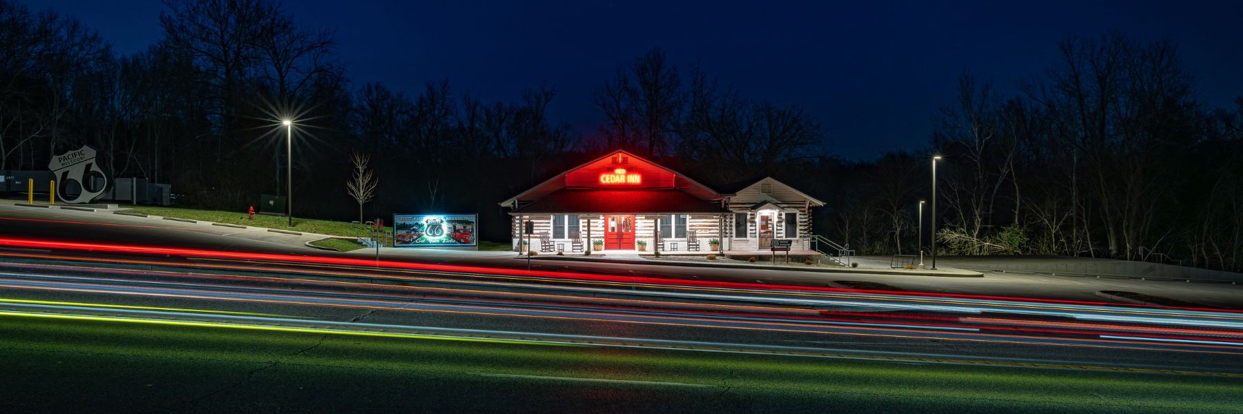 The Red Cedar Inn serves as a museum, visitor center and gift shop along Route 66.