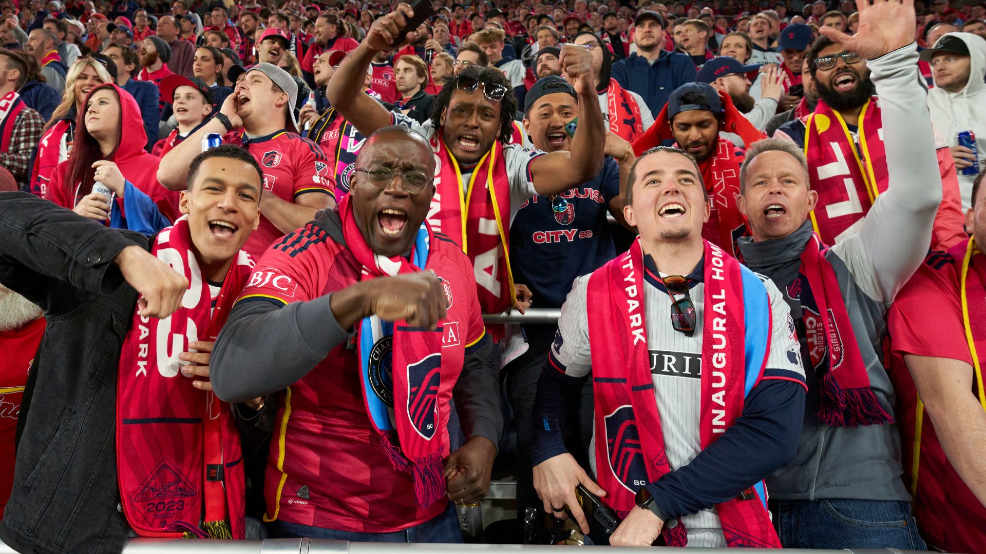 Fans cheer on St. Louis CITY SC at Citypark.