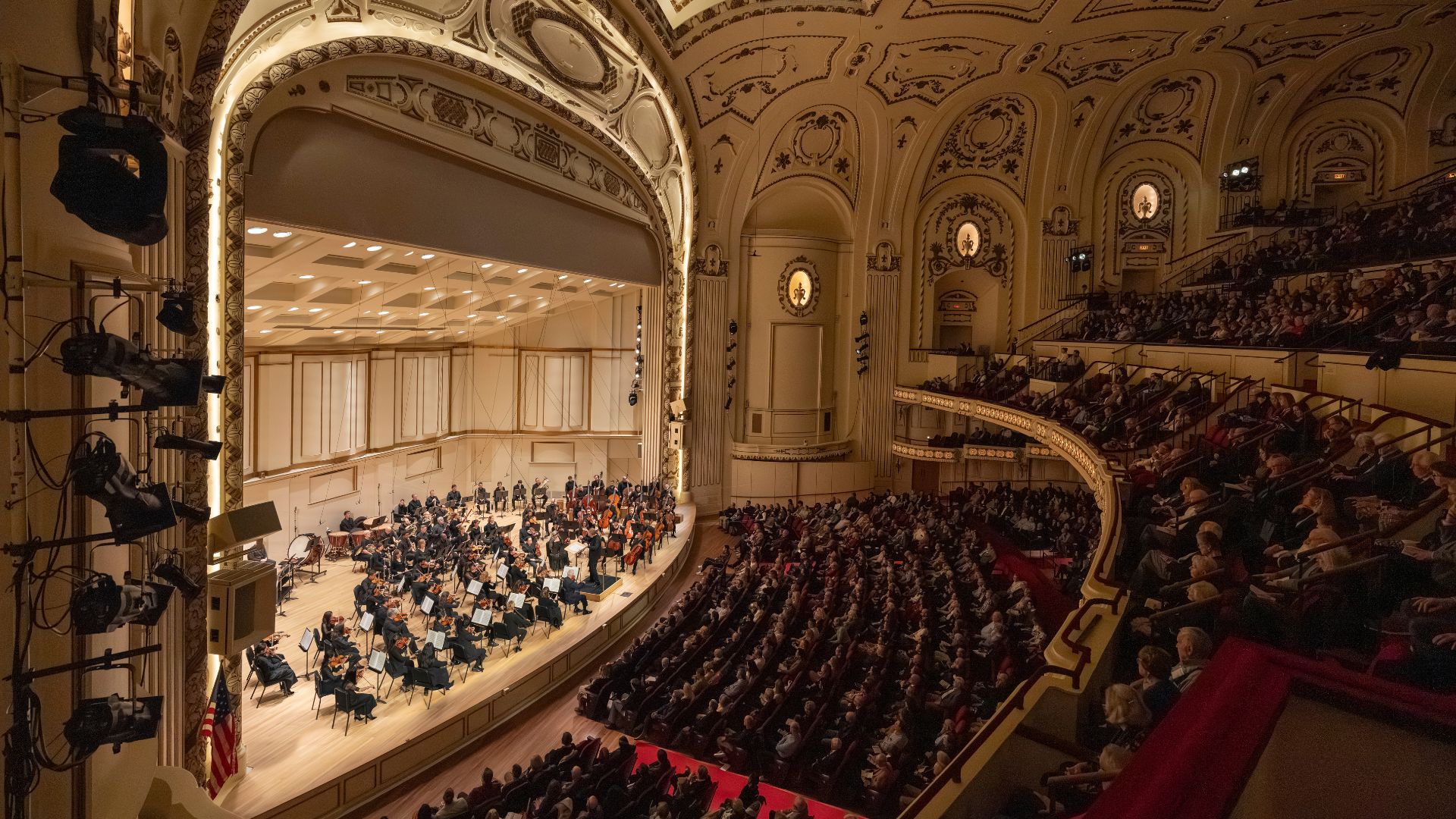 The St Louis Symphony Orchestra performs at Powell Hall in the Grand Center Arts District.
