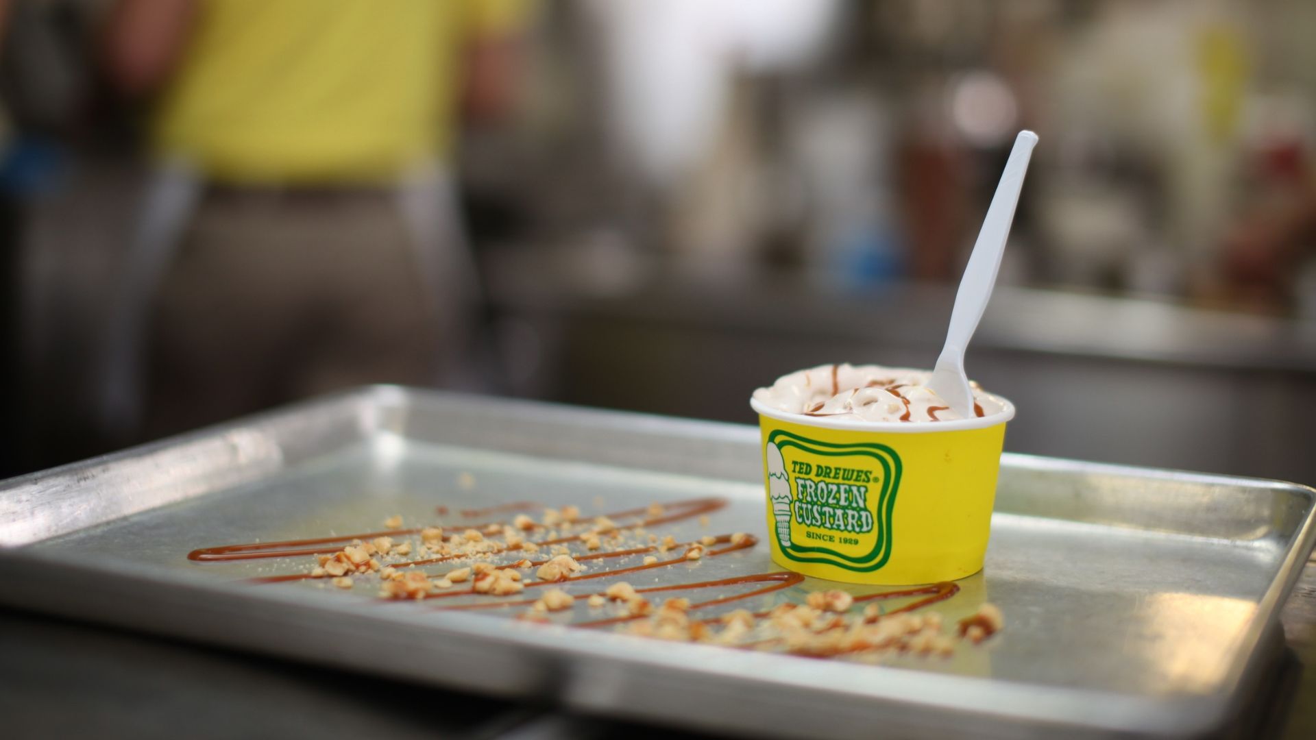 Ted Drewes specializes in concretes like this one with nuts and caramel.