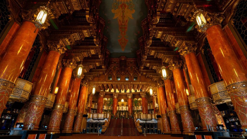 The grand lobby of The Fabulous Fox was designed in the “Siamese-Byzantine” style.