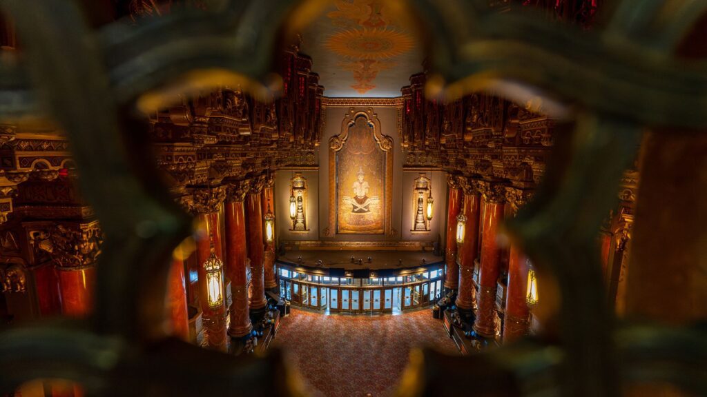 The grand lobby of The Fabulous Fox was designed in the “Siamese-Byzantine” style.