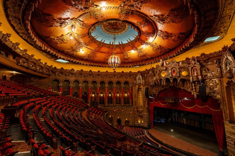 The Fabulous Fox, a theater in St Louis, is reminiscent of an opulent palace.