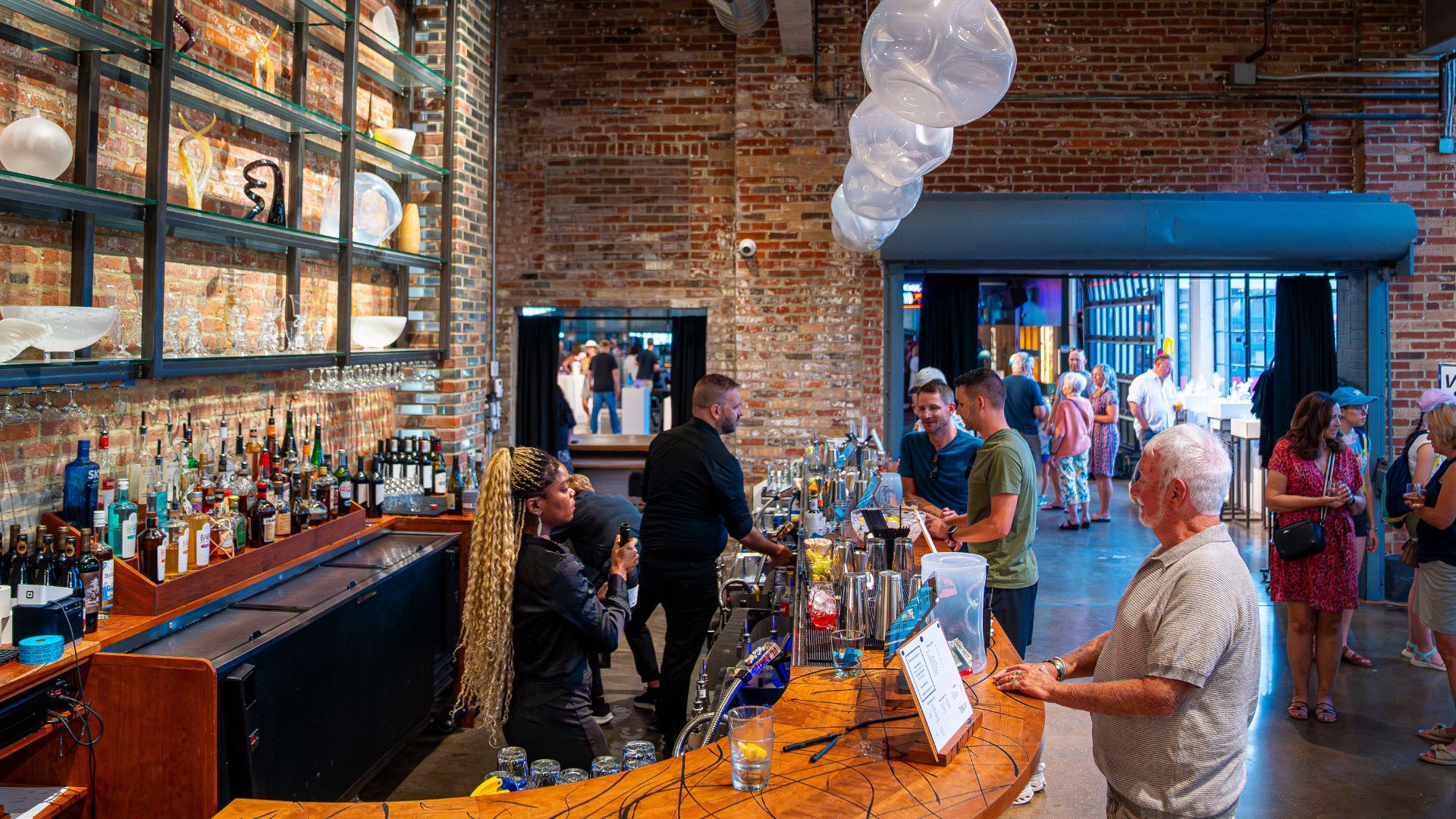Third Degree Glass Factory has a bar, two galleries and a glassblowing workshop.