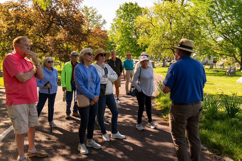 Women's History Trolley Tour at Bellefontaine Cemetery.